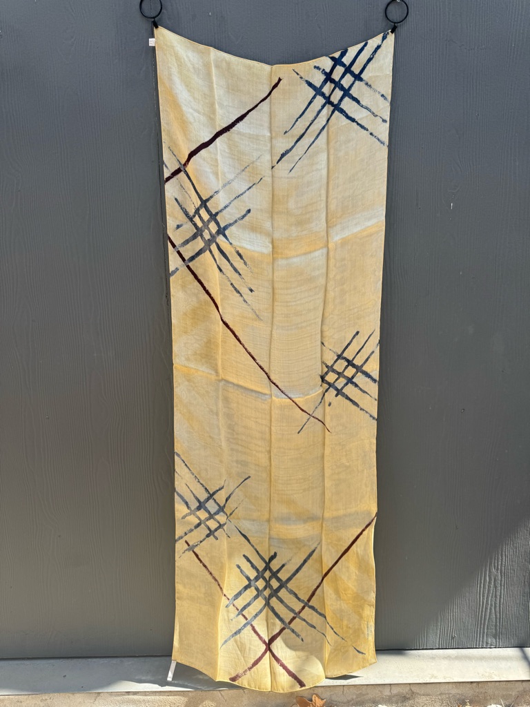 Rare Burberry London Brand Vintage 2000 Brushstroke Check Silk Scarf